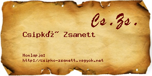 Csipkó Zsanett névjegykártya