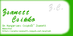 zsanett csipko business card